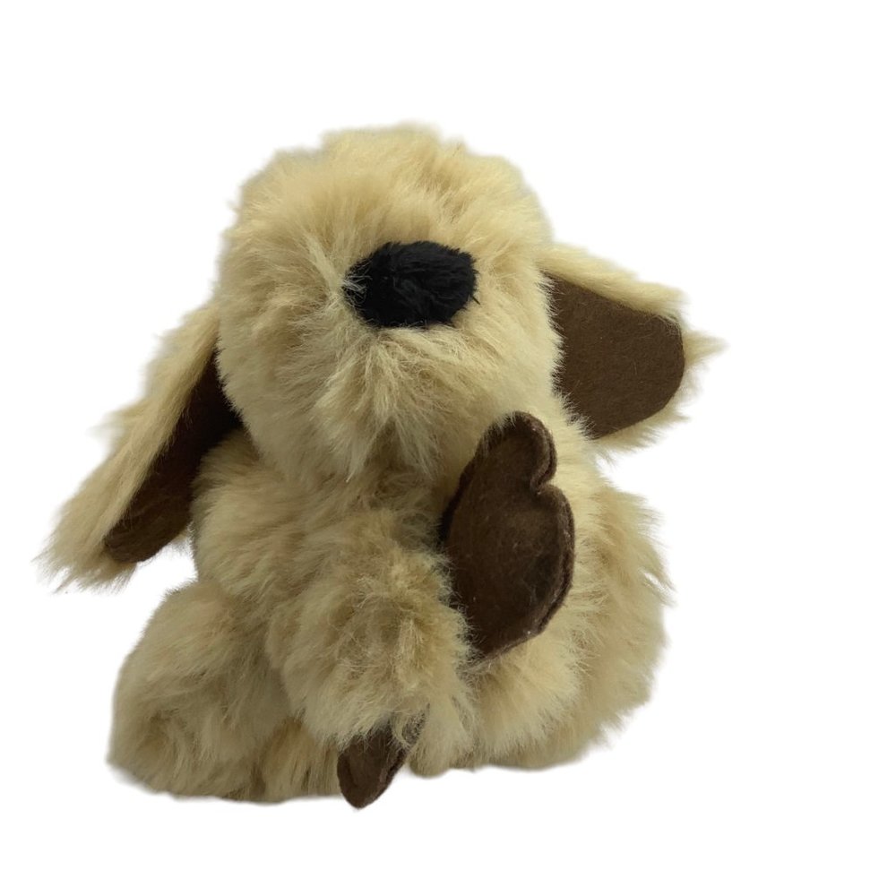 Vtg Animal Express Shaggy Furry Dog Hand Puppet Can Hold Bone 1978 RARE